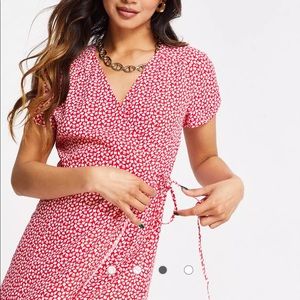 & Other Stories EcoVero Wrap Mini Dress in Red Floral